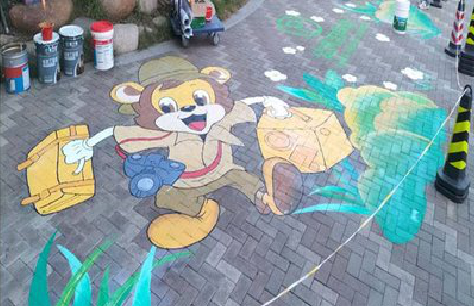 元江夏季画地面彩绘会遇到的问题