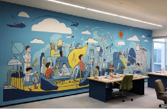 元江办公室墙绘的特点。