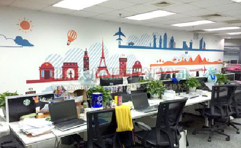 元江教你设计办公室墙绘的方法。